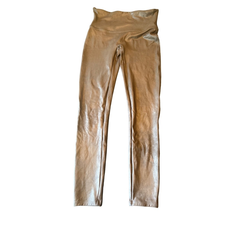 Spanx Brown Faux Leather Leggings Size Large‎
